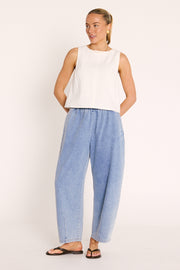 Romy Barrel Pant - Soft Blue