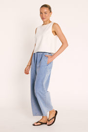 Romy Barrel Pant - Soft Blue