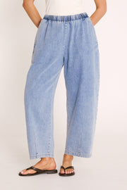 Romy Barrel Pant - Soft Blue