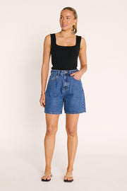 Grace Denim Short - Dark Blue