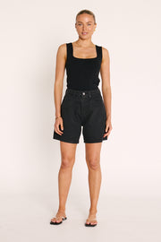 Grace Denim Short - Washed Black