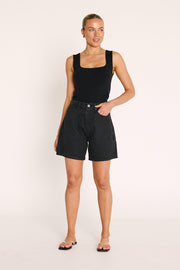Grace Denim Short - Black
