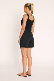 Grace Denim Short - Washed Black