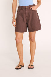 Grace Denim Short - Chocolate