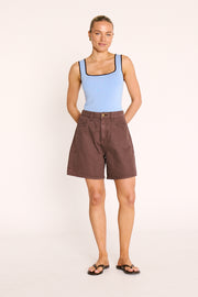 Grace Denim Short - Chocolate