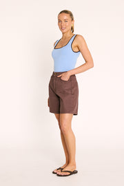 Grace Denim Short - Chocolate