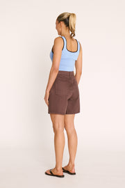 Grace Denim Short - Chocolate