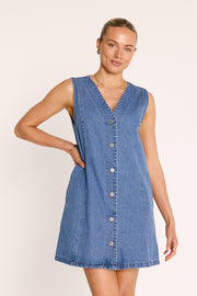 Violet Denim Dress - Amalfi Blue