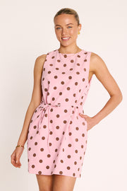 Lucy Dress - Pink Spot