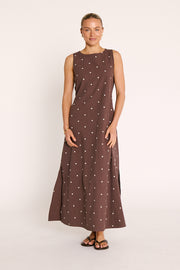PRE-ORDER Eleanor Maxi Dress - Chocolate Spot