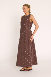 PRE-ORDER Eleanor Maxi Dress - Chocolate Spot