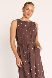 PRE-ORDER Eleanor Maxi Dress - Chocolate Spot