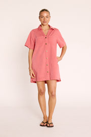 Arlo Shirt Dress - Coral