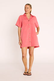 Arlo Shirt Dress - Coral