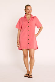 Arlo Shirt Dress - Coral