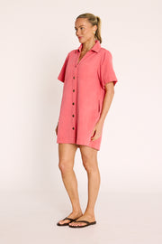 Arlo Shirt Dress - Coral