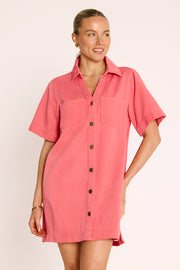 Arlo Shirt Dress - Coral