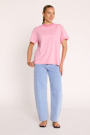 Carter Tee - Pink Stripe