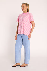 Carter Tee - Pink Stripe