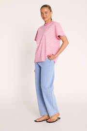 Carter Tee - Pink Stripe