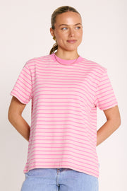 Carter Tee - Pink Stripe