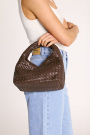 Solene Woven Handle Bag - Chocolate