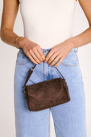 Donna Handle Bag - Dark Cacao Suede