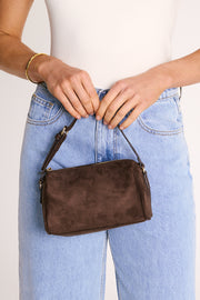 Donna Handle Bag - Dark Cacao Suede