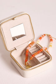 Hazel Beaded Heart Necklace - Terracotta Sun