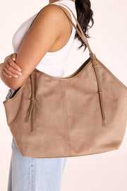 Cassandra Shoulder Bag - Fossil Suede