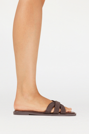 Yoanna Slide - Chocolate Linen