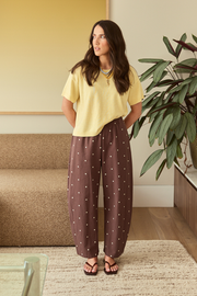 Eleanor Barrel Pant - Chocolate Spot