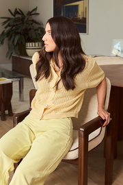 Elsie Crochet Shirt - Butter