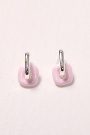 Emma Earrings - Silver & Pink