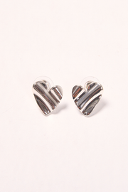 Olivia Heart Earrings - Silver