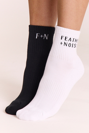 Ankle Sock Twin Pack - Black & White