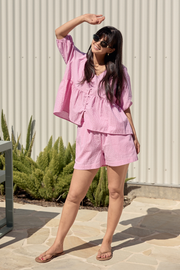 Lottie Short - Pink Gingham