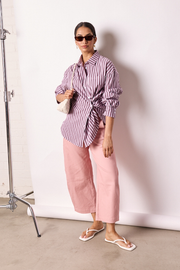 Charlie Cropped Barrel Pant - Sweet Pink