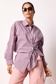 Emily Shirt - Grape Stripe