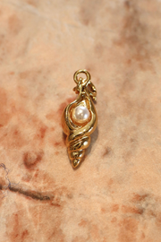 Conch Shell Charm - Gold