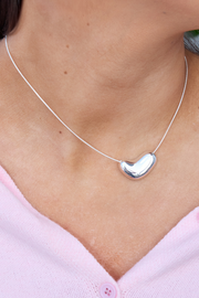 Britt Heart Necklace - Silver