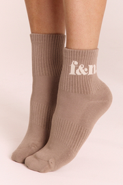 Classic Logo Ankle Socks - Latte