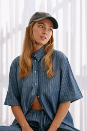 Gigi Washed Denim Cap - Black