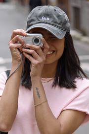 Gigi Washed Denim Cap - Black