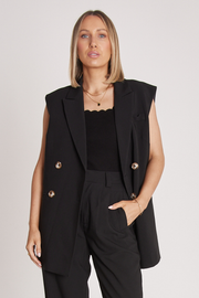 Hayley Sleeveless Blazer - Black