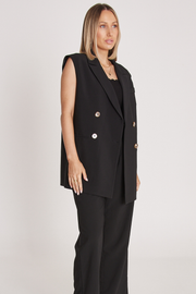 Hayley Sleeveless Blazer - Black