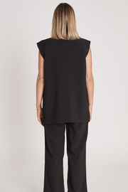Hayley Sleeveless Blazer - Black