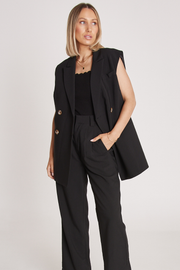 Hayley Sleeveless Blazer - Black