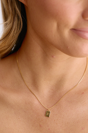 Initial Tag Charm Necklace - Gold