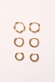 Liv Hoop Earrings 3 Pack - Gold